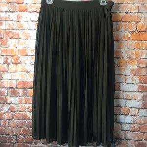 Pleated Semi - Sheer Midi Skirt w/ shorts